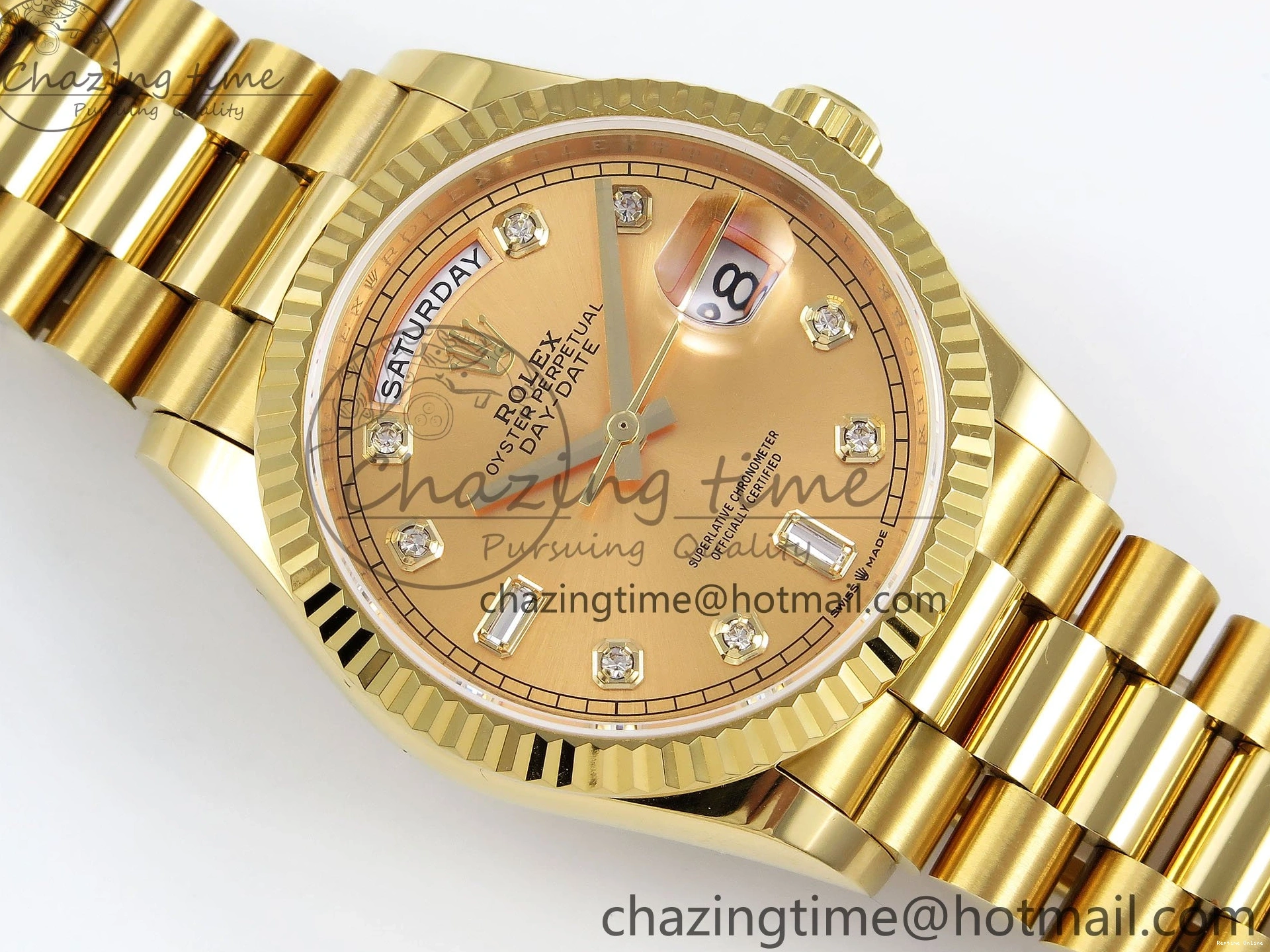 0121 StreetReady Day Date 36 YG TWSF Best Edition YG Diamonds Dial on YG Bracelet A 1616